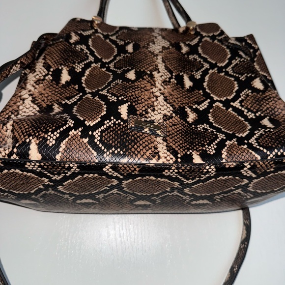 Aldo Faux Snakeskin Print Handbag Brown/Tan - Picture 2 of 7